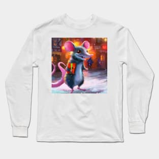 Cute Rat Drawing Long Sleeve T-Shirt